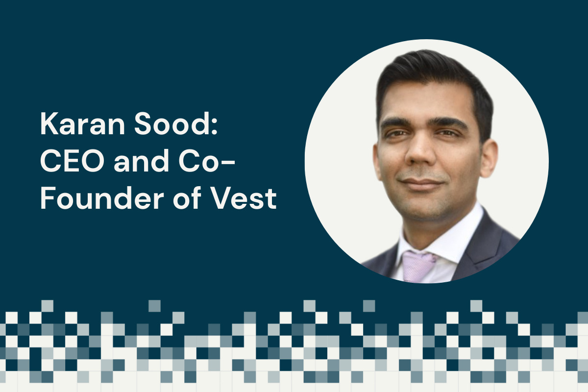 Graphic featuring Karan Sood's headshot and blog title